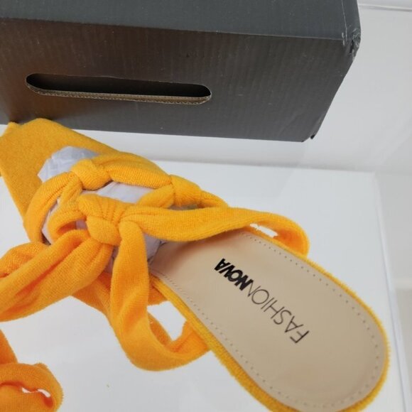 Fashion  Nova Poolside Wrap Towelling Heels - Picture 5 of 6